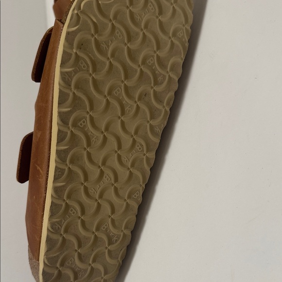 Birkenstock Tan Leather Sandals with Gold Buckles main image 6